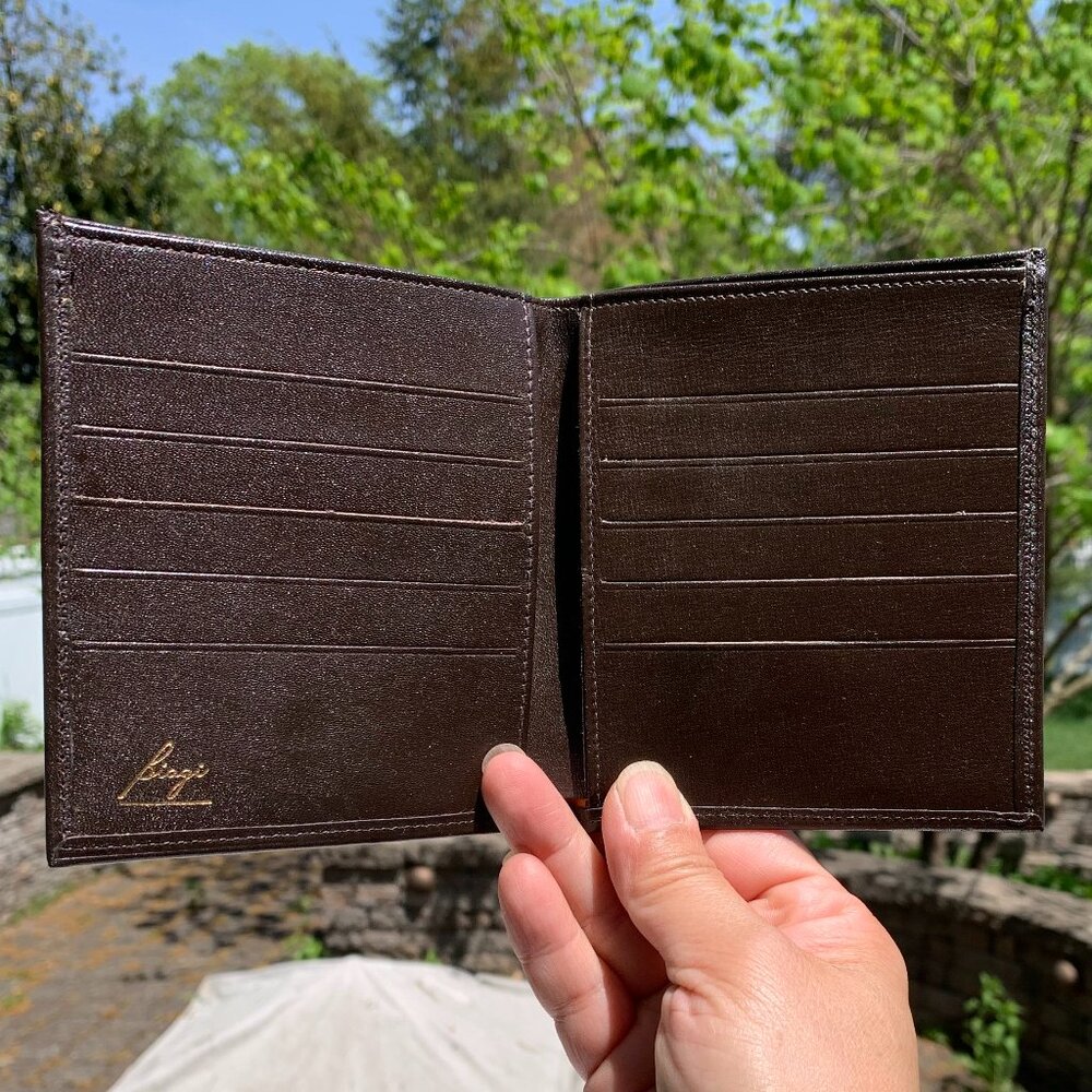 Vtg Biagi Leather Billfold Wallet - Picture 4 of 13